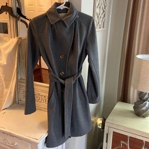 Michael Kors, wool, me er worn, pea coat, grey, 3/4 length